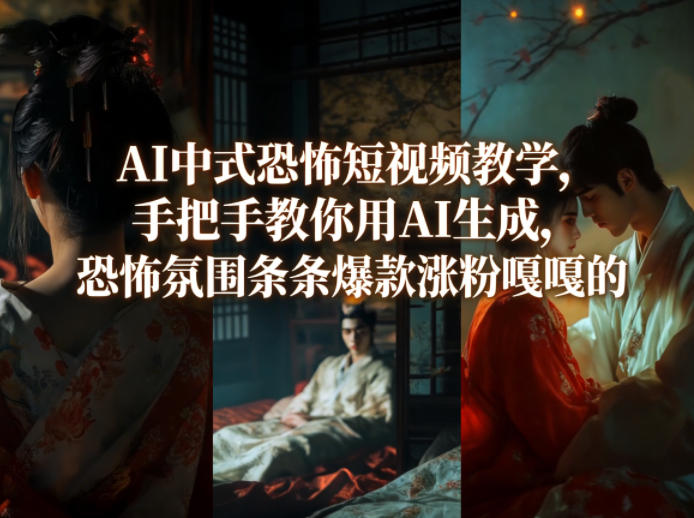 AI中式恐怖短视频教学，手把手教你用AI生成，恐怖氛围条条爆款涨粉嘎嘎的-旺仔资源库