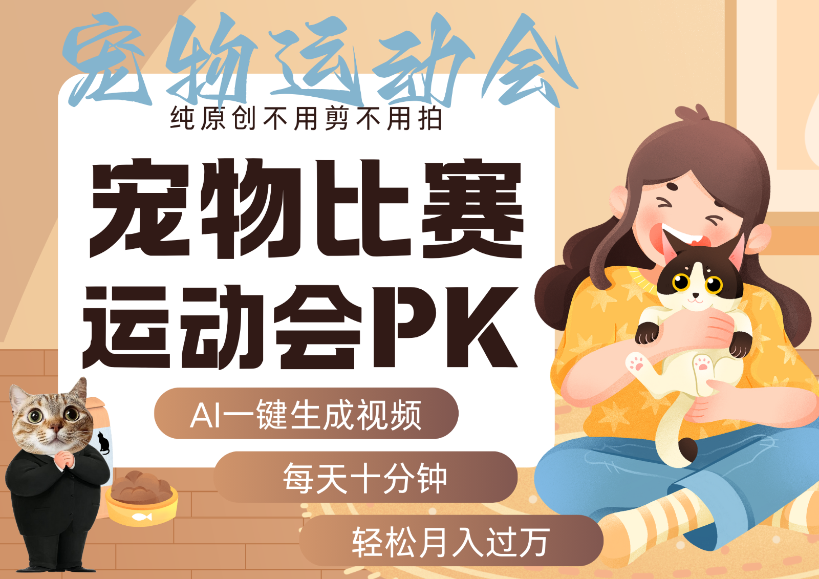 AI萌宠运动员跳水 射击 篮球 足球比赛 每天十分钟 附详细提示词文案库 代替做…-旺仔资源库