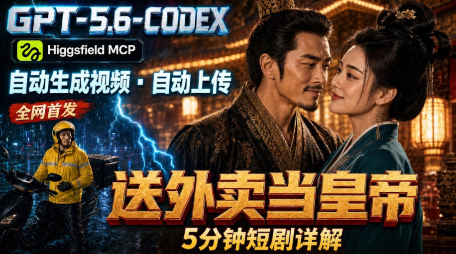 GPT-5.6 Codex+Higgsfield MCP:一条指令生成5分钟短剧并自动上传YouTube(油管)-旺仔资源库