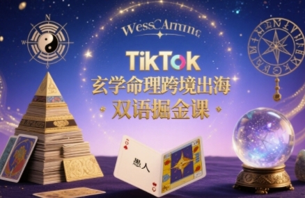 TikTok玄学命理跨境出海双语掘金课，手把手教你用命理知识精准直击海外用户痛点-旺仔资源库