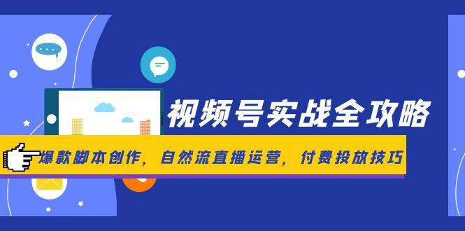 视频号实战全攻略，爆款脚本创作，自然流直播运营，付费投放技巧-旺仔资源库