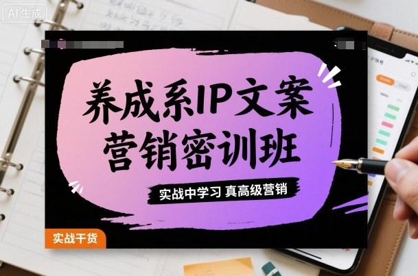 养成系IP文案营销密训班，实战中学习真高级营销-旺仔资源库