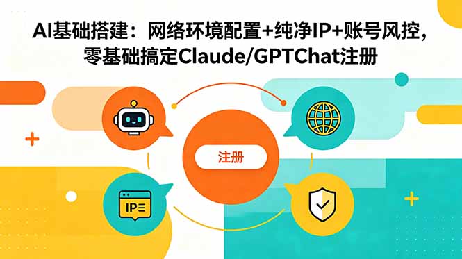AI基础搭建：网络环境配置+纯净IP+账号风控，零基础搞定Claude/GPTChat注册-旺仔资源库