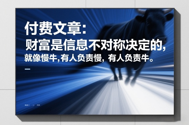 付费文章：财富是信息不对称决定的，就像慢牛，有人负责慢，有人负责牛-旺仔资源库