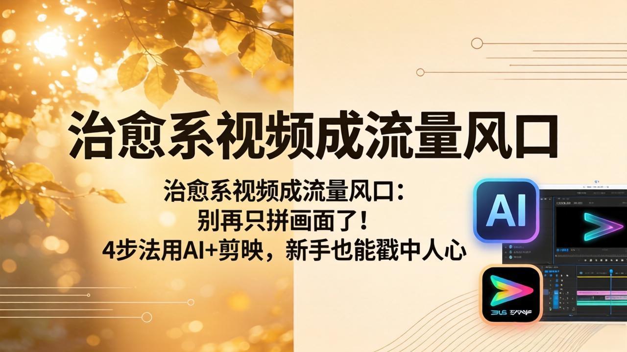 治愈系视频成流量风口：别再只拼画面了！4步法用AI+剪映，新手也能戳中人心-旺仔资源库