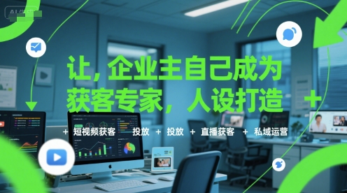 让企业主自己成为获客专家，人设打造+短视频获客+投放+直播获客+私域运营-旺仔资源库
