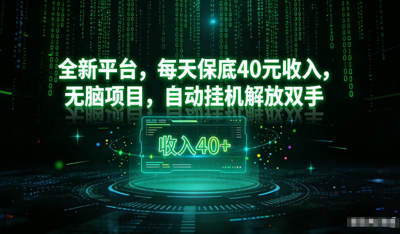最新看广平台，每天保底30-4米，无脑项目，自动挂G解放双手【揭秘】-旺仔资源库
