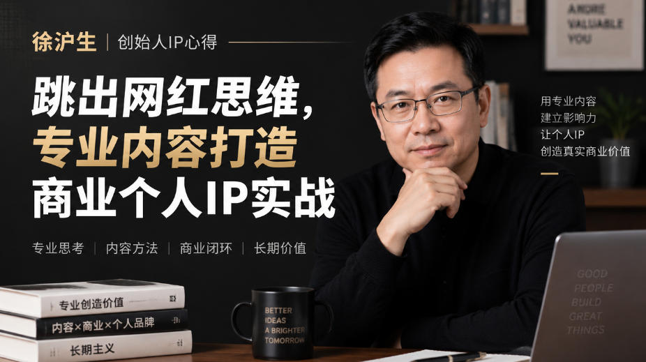 徐沪生创始人IP心得｜跳出网红思维，专业内容打造商业个人IP实战【文档】-旺仔资源库