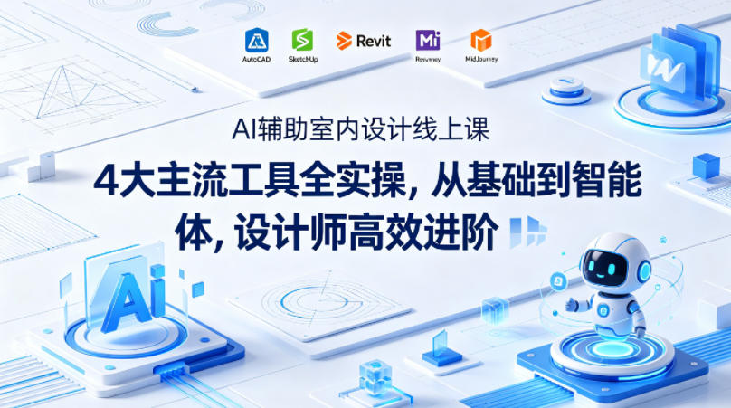 AI辅助室内设计线上课｜4大主流工具全实操，从基础到智能体，设计师高效进阶-旺仔资源库