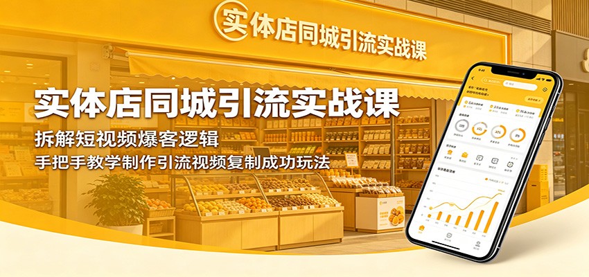 实体店同城引流实战课:拆解短视频爆客逻辑,手把手教学制作引流视频复制成功玩法-旺仔资源库