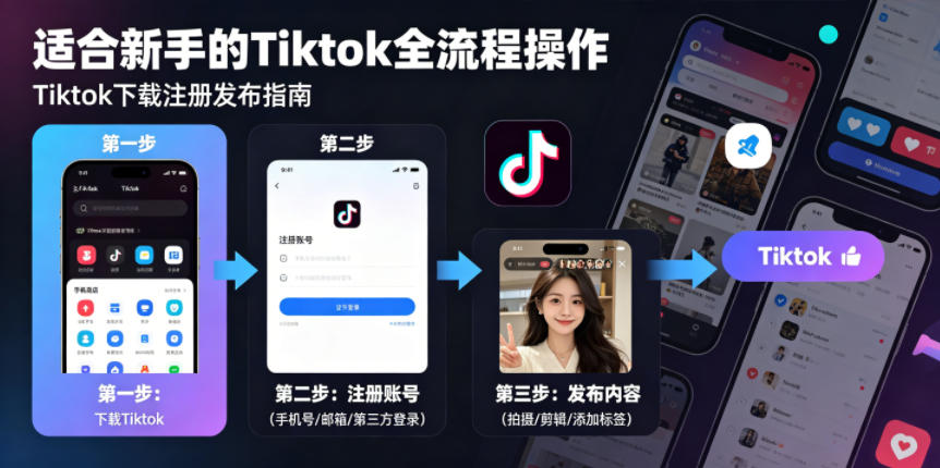Tiktok下载注册发布，适合新手的Tiktok全流程操作-旺仔资源库