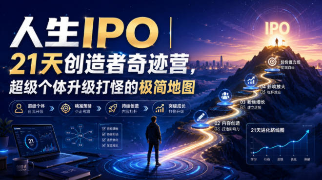 人生IPO︱21天创造者奇迹营,超级个体升级打怪的极简地图-旺仔资源库