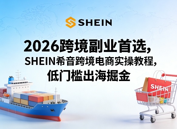 2026跨境副业首选，SHEIN希音跨境电商实操教程，低门槛出海掘金-旺仔资源库