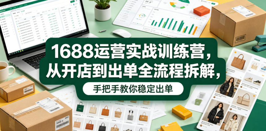 1688运营实战训练营,从开店到出单全流程拆解,手把手教你稳定出单(更新0620)-旺仔资源库