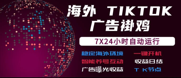 海外TikTok挂G流量变现,7X24自动运行,广告曝光收益,收益日结【揭秘】-旺仔资源库