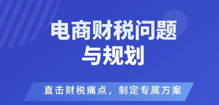 电商企业财税风险与规避，直击财税痛点，制定专属方案-旺仔资源库