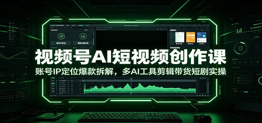 视频号AI短视频创作课：账号IP定位爆款拆解，多AI工具剪辑带货短剧实操-旺仔资源库