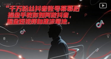 千万粉丝抖音账号幕后操盘手教你如何做抖音，掘金短视频自建流量池-旺仔资源库