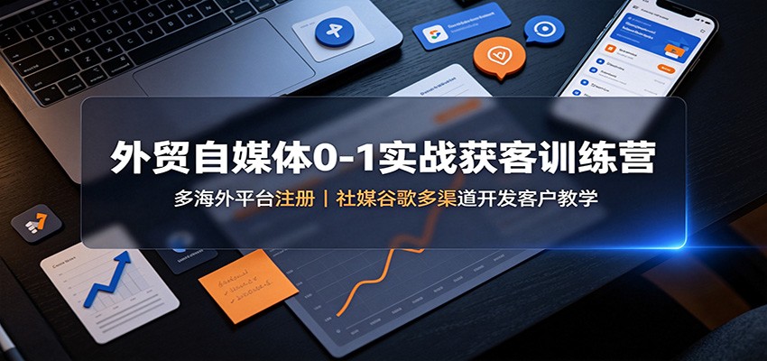 外贸自媒体0-1实战获客训练营:多海外平台注册,社媒谷歌多渠道开发客户教学-旺仔资源库