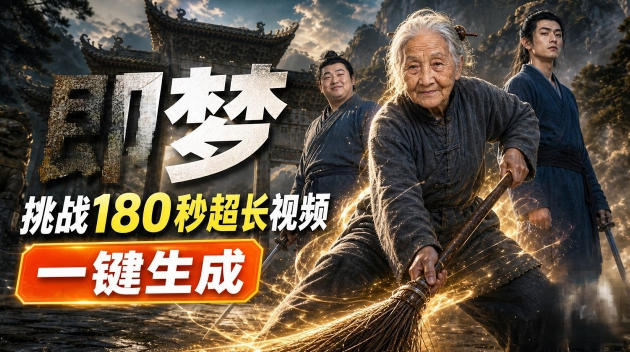 即梦挑战180秒超长视频！一键生成3分钟电影？完整制作流程详细分享！-旺仔资源库