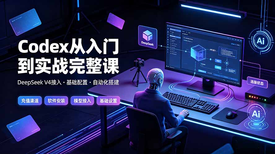 Codex从入门到实战完整课｜充值·安装·接入DeepSeek，记忆·插件·Skill·CLI·MCP全拆解-旺仔资源库
