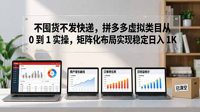 不囤货不发快递，拼多多虚拟类目从 0 到 1 实操，矩阵化布局实现稳定日入 1K-旺仔资源库
