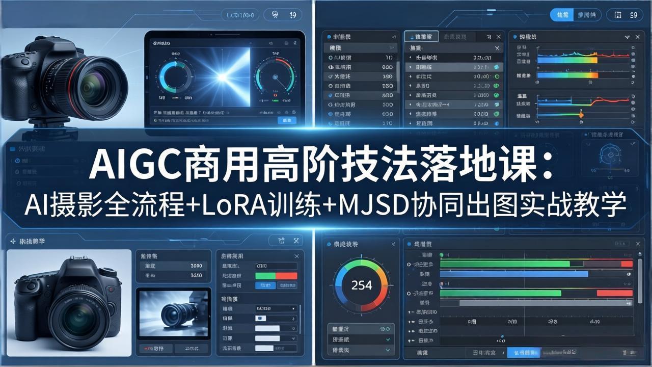 AIGC商用高阶技法落地课：AI摄影全流程+LoRA训练+MJSD协同出图实战教学-旺仔资源库