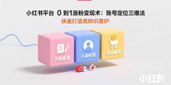 小红书平台0到1涨粉变现术：账号定位三维法，快速打造高辨识度IP-旺仔资源库