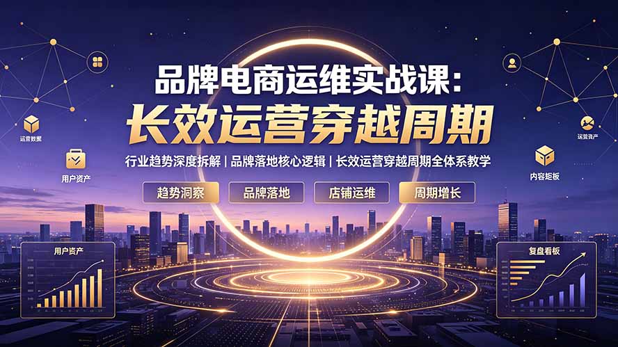 品牌电商运维实战课：行业趋势深度拆解｜品牌落地核心逻辑｜长效运营穿越周期全体系教学-旺仔资源库