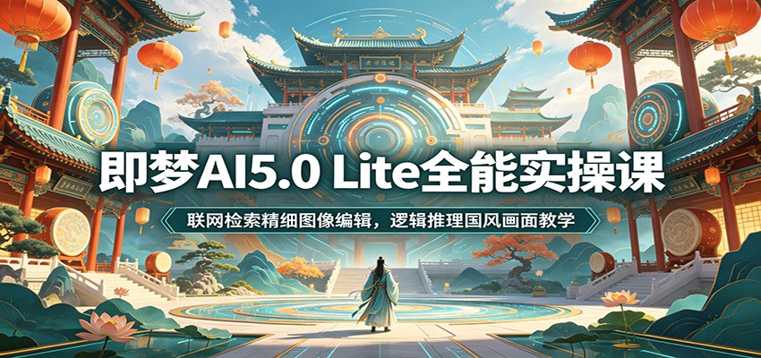 即梦AI5.0 Lite全能实操课:联网检索精细图像编辑,逻辑推理国风画面教学-旺仔资源库