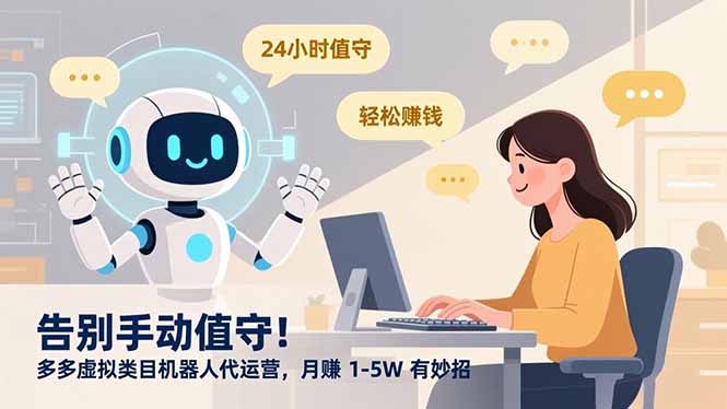 告别手动值守！多多虚拟类目机器人代运营，月赚 1-5W 有妙招-旺仔资源库