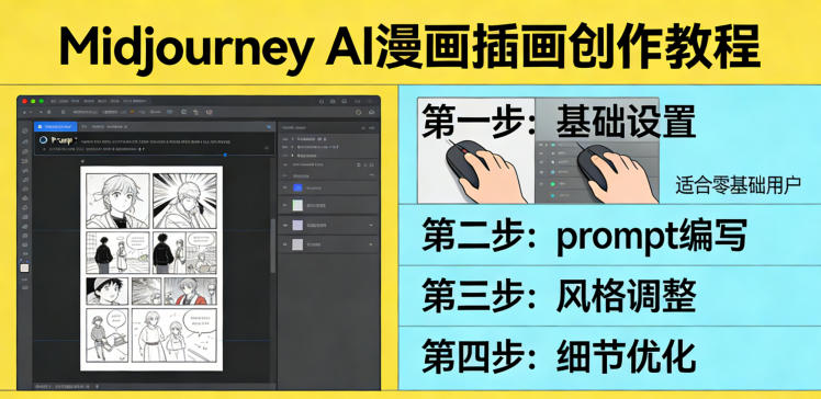 利用Midjourney AI人工智能轻松创作漫画插画教程，零基础创作完整漫画插画-旺仔资源库