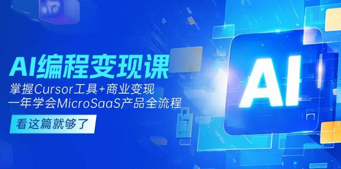 AI编程变现课：掌握Cursor工具+商业变现，一年学会MicroSaaS产品全流程-旺仔资源库
