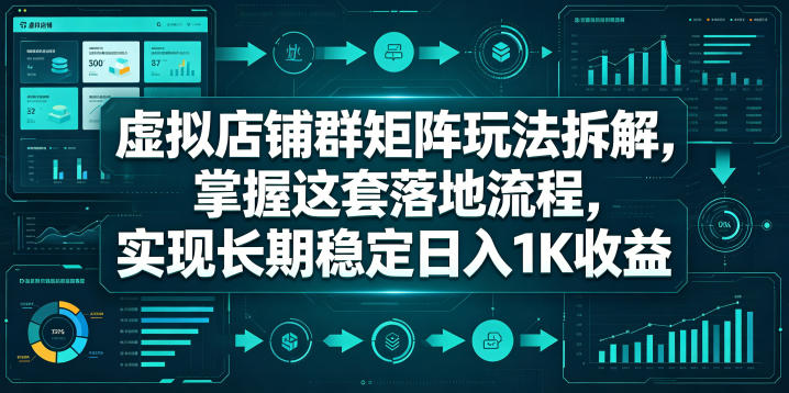 虚拟店铺群矩阵玩法拆解，掌握这套落地流程，实现长期稳定日入1K收益【揭秘】-旺仔资源库