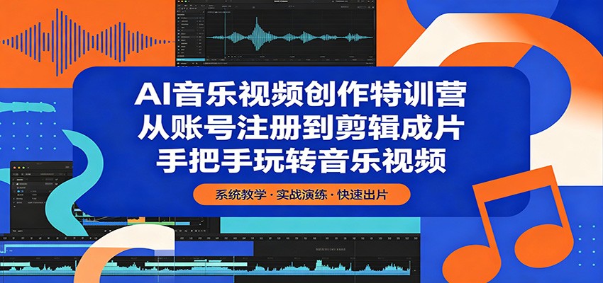AI音乐视频创作特训营：从账号注册到剪辑成片，手把手玩转音乐视频-旺仔资源库