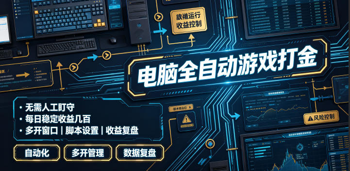 电脑全自动游戏打金,无需人工盯守,每日稳定收益几百!【揭秘】-旺仔资源库