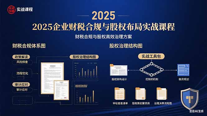 2025企业财税合规与股权布局的实战课程：财税合规与股权高效治理方案-旺仔资源库