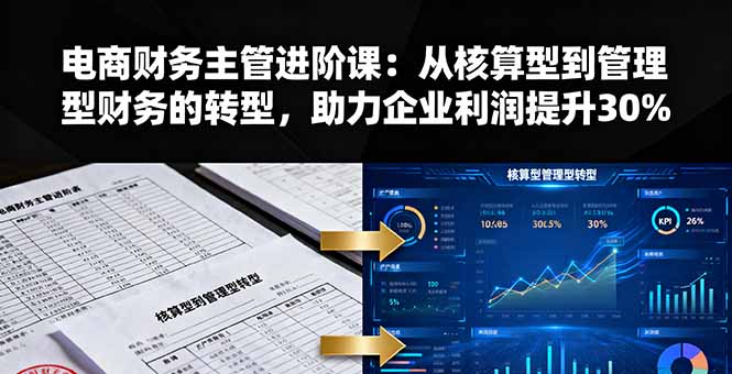 电商财务主管进阶课：从核算型到管理型财务的转型，助力企业利润提升30%-旺仔资源库
