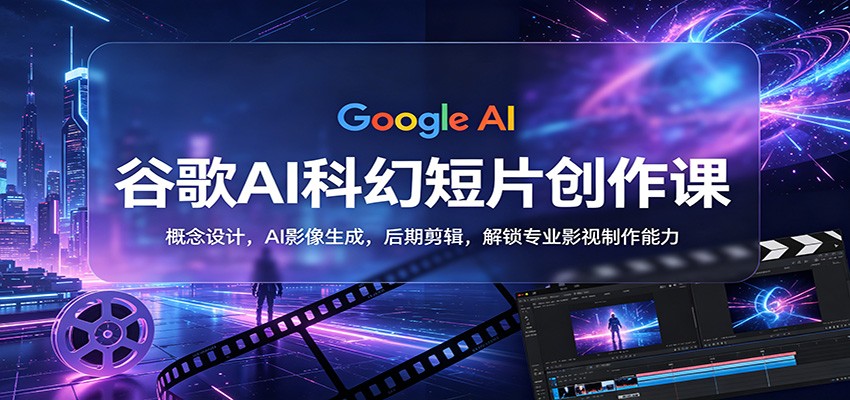 谷歌AI科幻短片创作课：概念设计，AI影像生成，后期剪辑，解锁专业影视制作能力-旺仔资源库