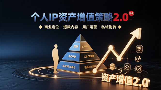 个人IP资产增值策略2.0 拆解商业定位/爆款内容/用户运营/私域销转四大模块-旺仔资源库