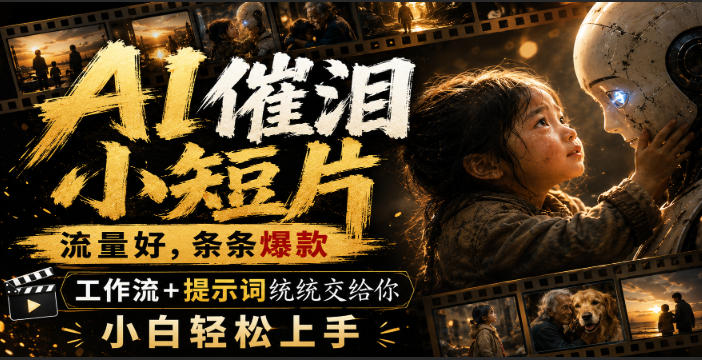 AI催泪小短片,流量好,条条爆款,工作流+提示词统统交给你,小白轻松上手-旺仔资源库