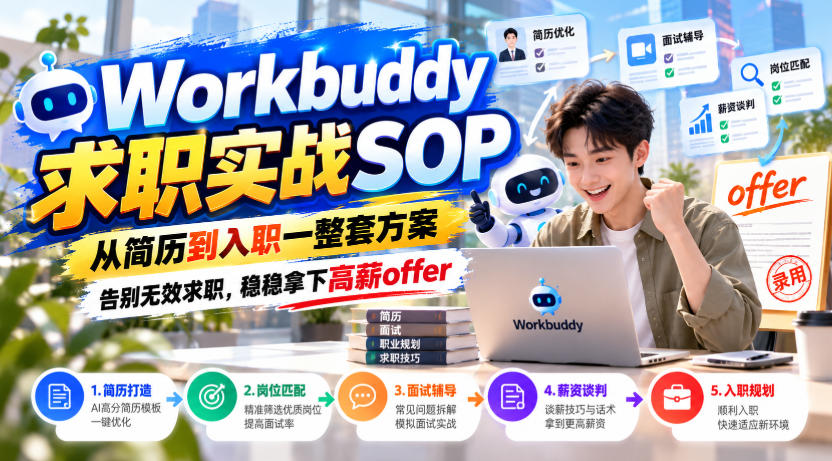 Workbuddy求职实战SOP,从简历到入职一整套方案,告别无效求职,稳稳拿下高薪offer-旺仔资源库