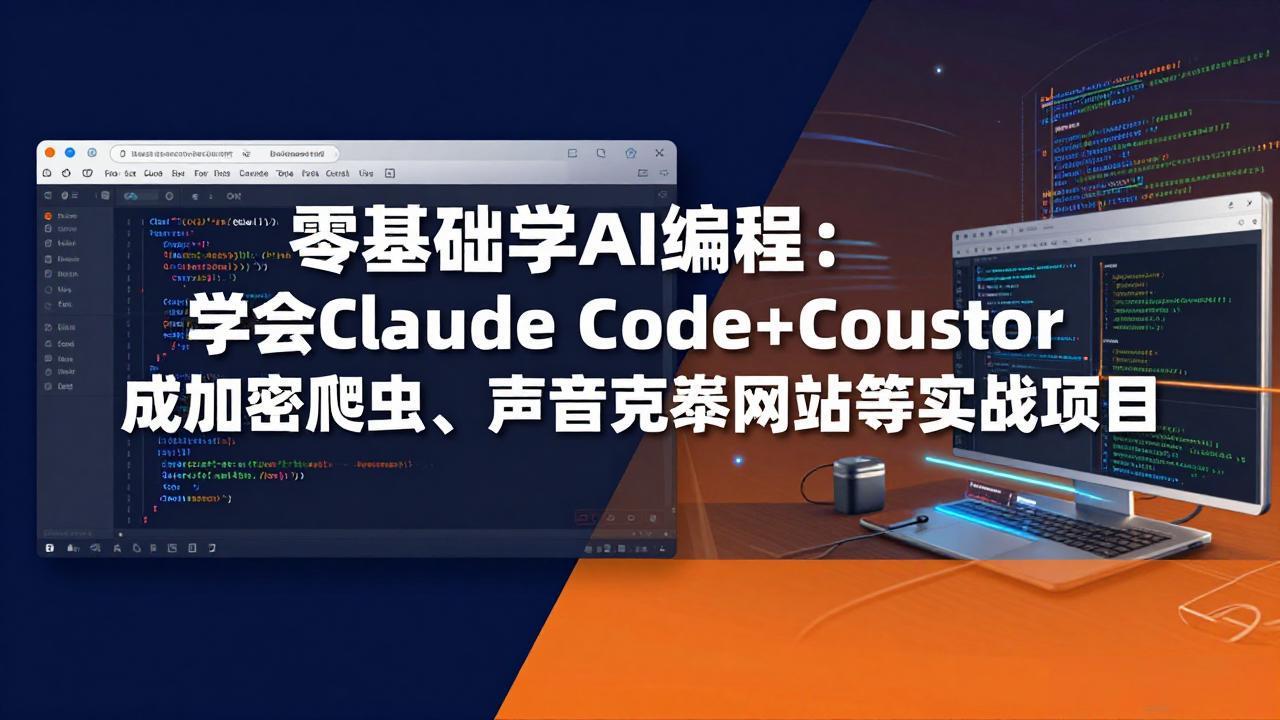 零基础学AI编程：学会Claude Code+Cursor完成加密爬虫、声音克隆网站等实战项目-旺仔资源库