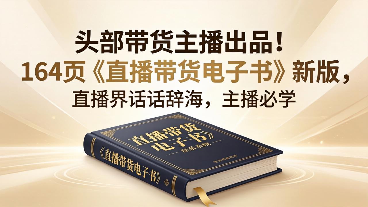 头部带货主播出品！164页《直播带货电子书》新版，直播界话术辞海，主播必学-旺仔资源库