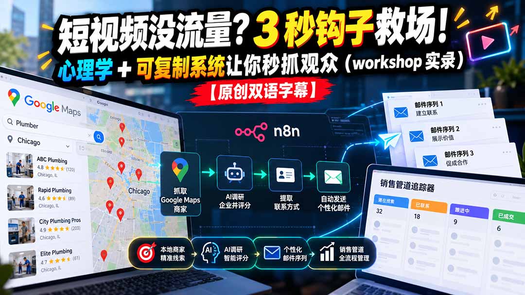 短视频没流量?3 秒钩子救场!心理学 + 可复制系统让你秒抓观众(workshop 实录-旺仔资源库