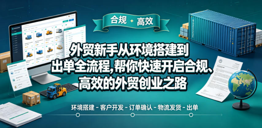外贸新手从环境搭建到出单全流程，帮你快速开启合规、高效的外贸创业之路-旺仔资源库