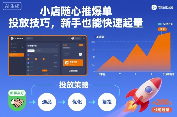 小店随心推爆单投放技巧,新手也能快速起量-旺仔资源库