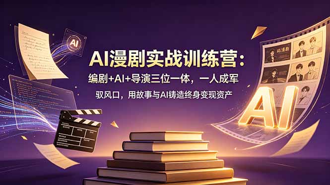 AI漫剧实战训练营：编剧+AI+导演三位一体，一人成军 驭风口，用故事与AI铸造终身变现资产-旺仔资源库