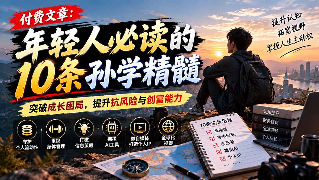 付费文章：年轻人必读的10条孙学精髓，突破成长困局，提升抗风险与创富能力-旺仔资源库