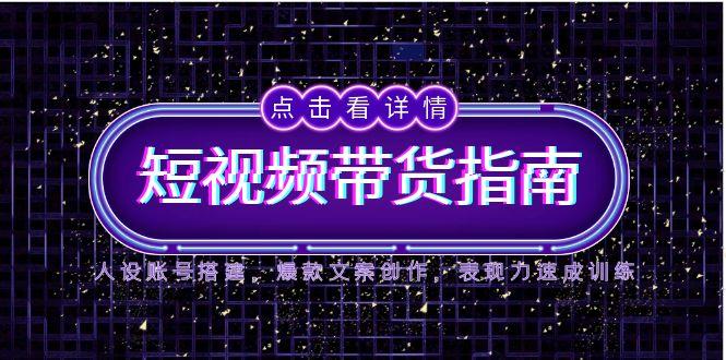 2025短视频带货指南，人设账号搭建，爆款文案创作，表现力速成训练-旺仔资源库
